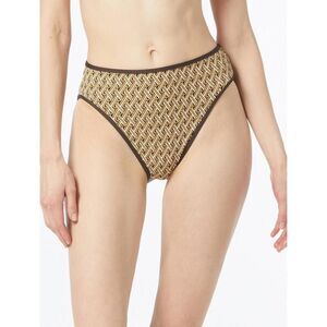 NWT Michael Kors Brown Beige Patterned High-Waisted Briefs Underwear Large